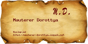 Mauterer Dorottya névjegykártya